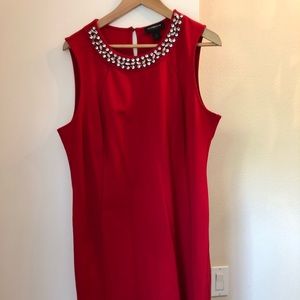 Red sleeveless cocktail dress